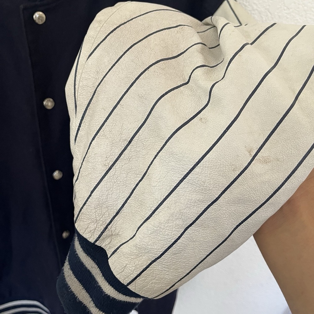 VINTAGE New York Yankees Mens Size 3XL JH Design Varsity Jacket MLB Wool Leather - Picture 10 of 16